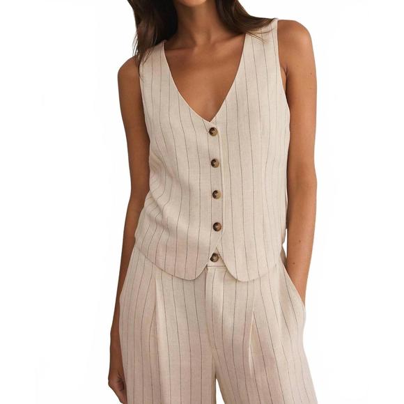 NEW Z SUPPLY belfort pinstripe vest & bennett pinstripe pant set in pinstripe - Picture 1 of 8